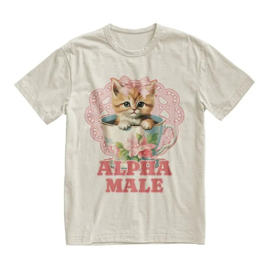 Alpha Male Funny Kitten Tshirt, Funny Cat Meme Shirt Cotton Menswear Hoodie, Sweatshirt | WearSparks.com