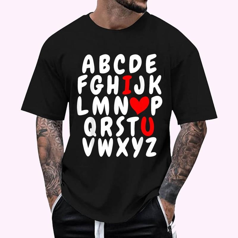 Alphabet ABC I Love You Valentines Day Heart T-Shirt