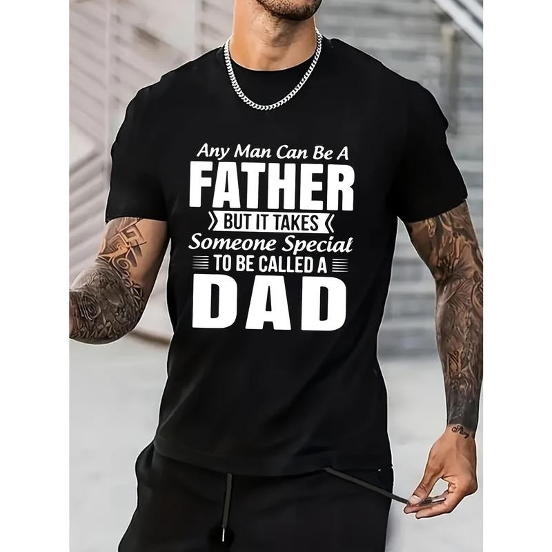 Alphabetic Print Crew Neck T-Shirt for Men - Soft Slightly Stretchy Polyester Fabric, Casual Summer Wear, Relaxed Fit,...