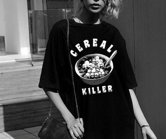 Alternative Nu Goth Clothing - Grunge Cereal Killer Funny Unisex Graphic  T-shirt, sweater and Hoodie Sweatshirt