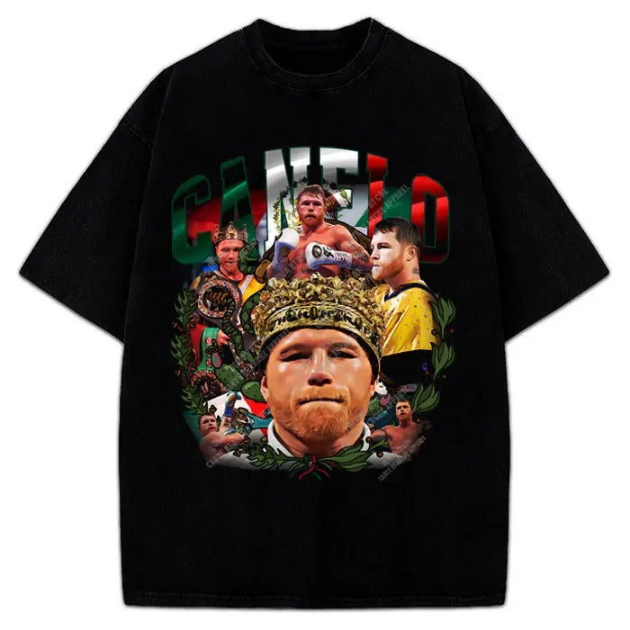 Alvarez Saul Mexico King Goat Boxing Vintage Style Graphic Design T-Shirt Crewneck Cotton Hoodie, Sweatshirt | WearSparks.com