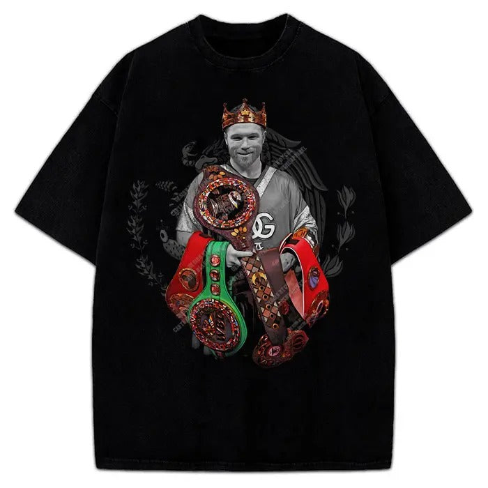 Alvarez The Undisputed King Mexico Goat Of Boxing Vintage Style Graphic Design T-Shirt Cotton Menswear Hoodie, Sweatshirt