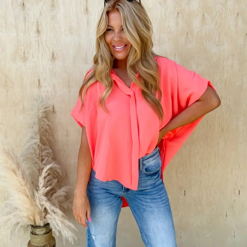 Always A Winner Neon Coral Button Up Top T-Shirts, Hoodie, Sweatshirt | WearSparks.com