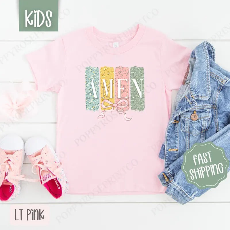 Amen 1 Kids Shirt - Easter Children's Tshirt - Cute Youth Tee Gildan Hoodie, Sweatshirt | WearSparks.com