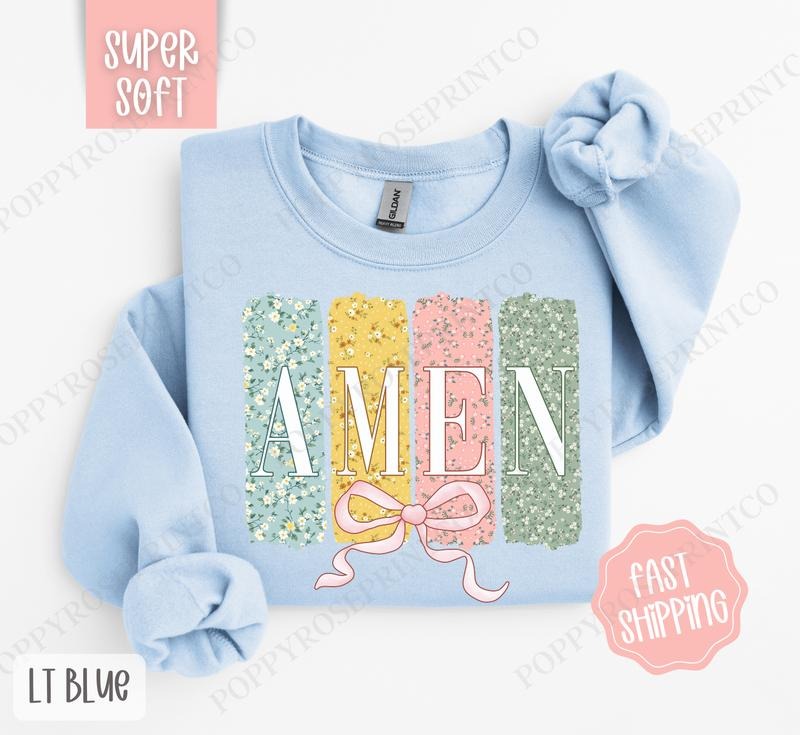 Amen 1 Sweatshirt, Easter Crewneck, Trendy Religious Women's Sweater, Gift for Her T-Shirts, Hoodie | WearSparks.com