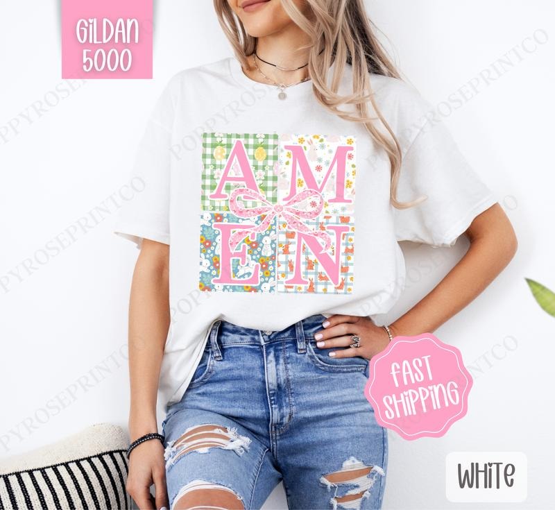 Amen 2 Shirt Gildan, Cute Easter Tee, Trendy Religious Women's Tshirt Plus Sizes, Gift for Her Hoodie, Sweatshirt