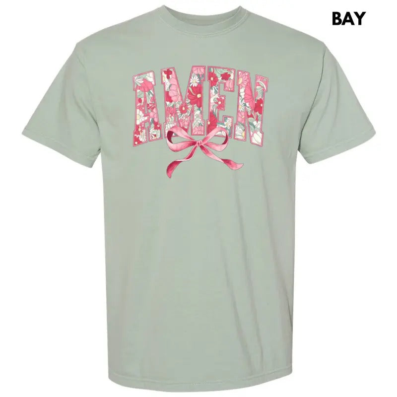 Amen Floral Coquette Comfort Colors T-Shirt Hoodie, Sweatshirt | WearSparks.com