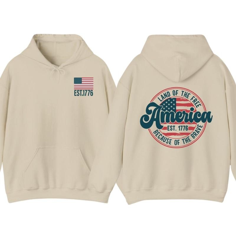 America Flag Hoodie T-Shirt, 4th of July Shirt, Retro USA Graphic Tee, Star American Graphic Tee, Retro USA Shirt, Red...