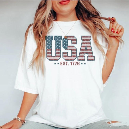 America T-Shirt, Vintage USA T-shirt, 4th of July, 4th of July T-Shirt Hoodie, Sweatshirt | WearSparks.com