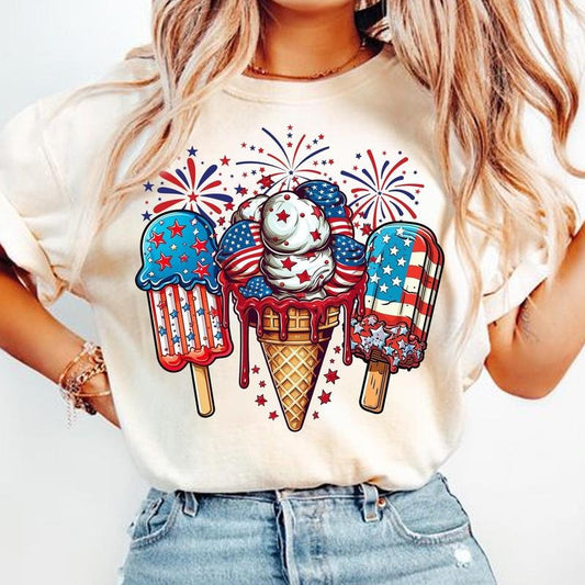 America Tastes Like Freedom T-Shirt, America Shirt, Ice cream T-Shirt, American Girly T-Shirt, America T-Shirt, 4th of...