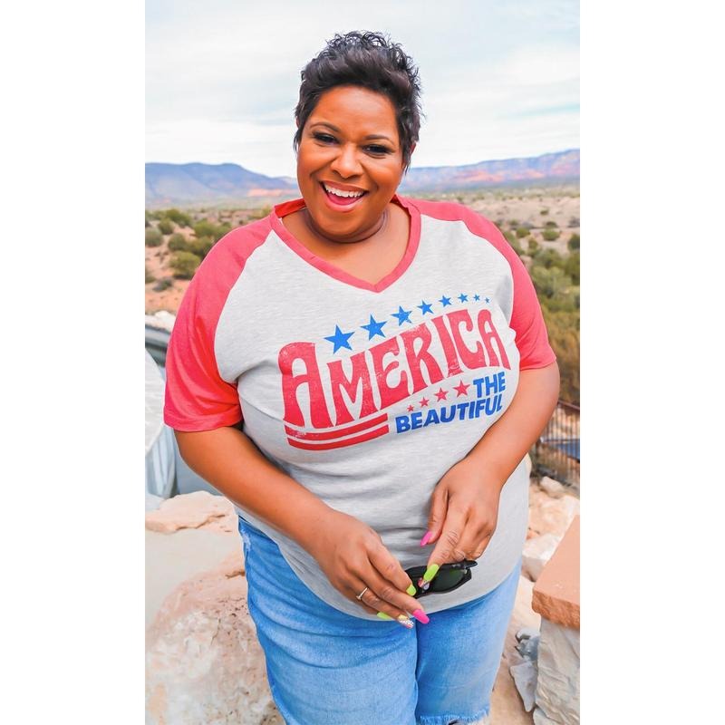 America the Beautiful V-Neck T-Shirts, Hoodie, Sweatshirt | WearSparks.com