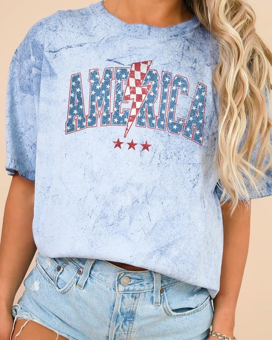 America, Retro, Lightening Bolt, USA, Patriotic, Independence Day, Fourth Of July, 4th Of July Color Blast, Comfort...