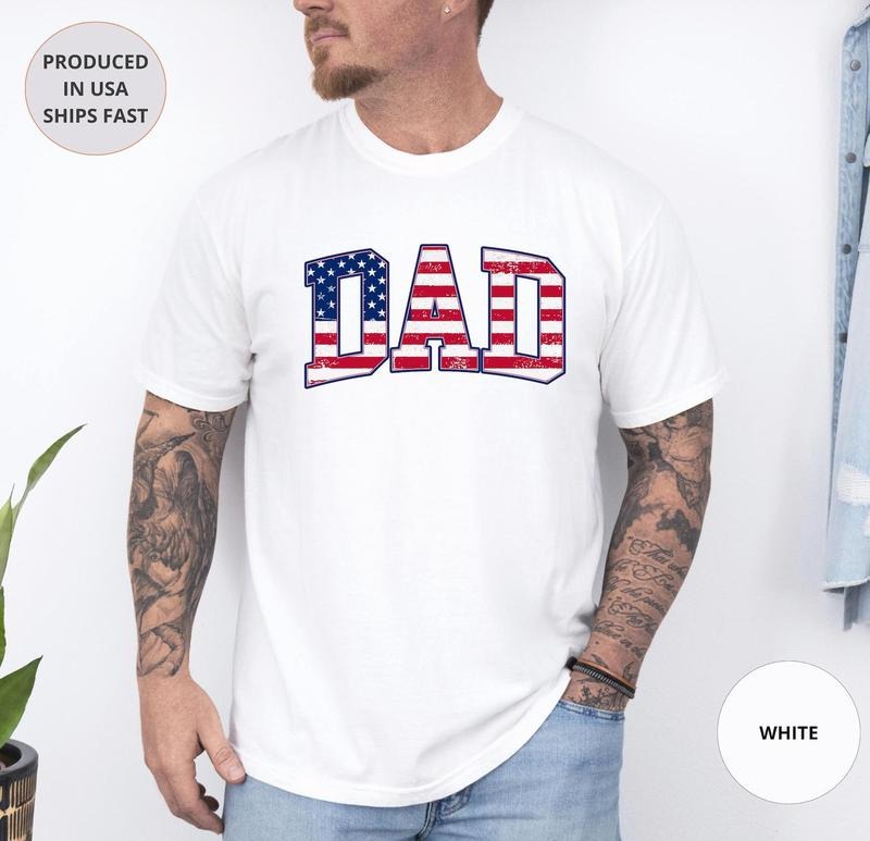 American Dad Shirt, Dads Club Tee, Matching Family 4th July Gift, Fireworks Celebration USA Fathers Day Appreciation Flag...