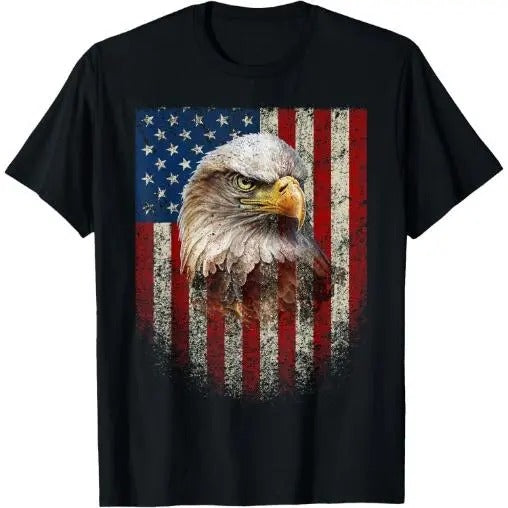 American Flag Bald Eagle Patriotic Red White Blue T-Shirt Made in USAstyle{n002}2 Hoodie, Sweatshirt | WearSparks.com