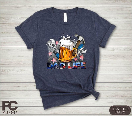 American Flag Dad Life Beer T-shirt Dad Sweatshirt Beer Lover Dad Shirt American Dad Sweater Handyman Tools Tees Father's...