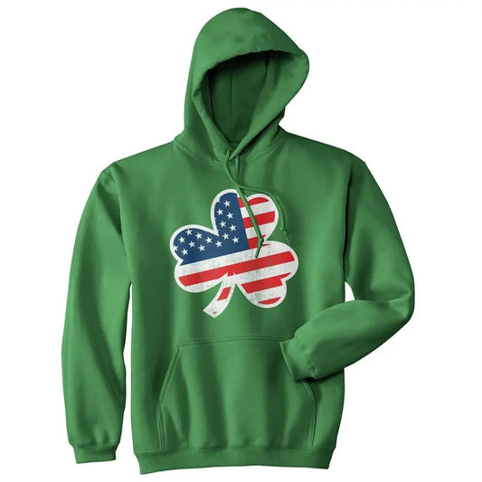 American Flag Shamrock Hoodie Funny St Patricks Day Parade Irish Pride Graphic Sweatshirt Funny Hoodies Saint Patrick's...