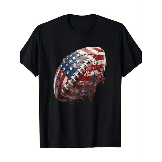American Football Us Flag T-Shirt, Men's T-Shirt, 220g made in usa Hoodie, Sweatshirt | WearSparks.com