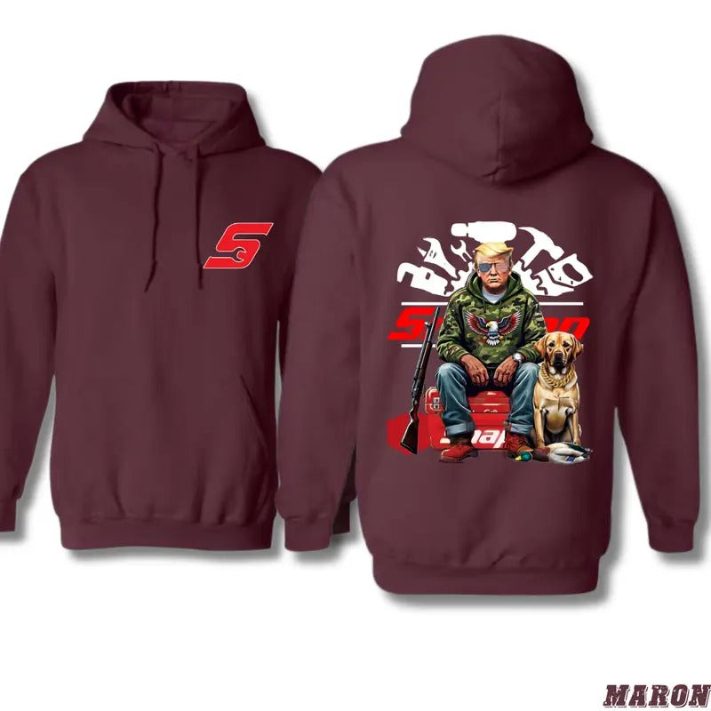 American Hunter Hoodie - Unisex Classic Fit with Iconic Symbols and Dog Design for Hunting Fans - Sweatshirts, Menswear...