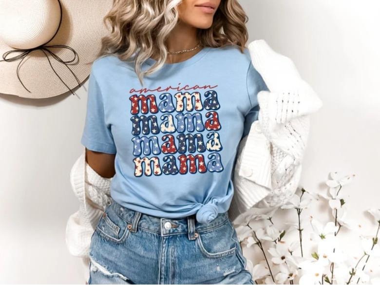 American Mama Shirt,Patriotic Shirts,Family 4th of July Shirt,Mama fourth of July Shirt,Matching Family Shirt,American...