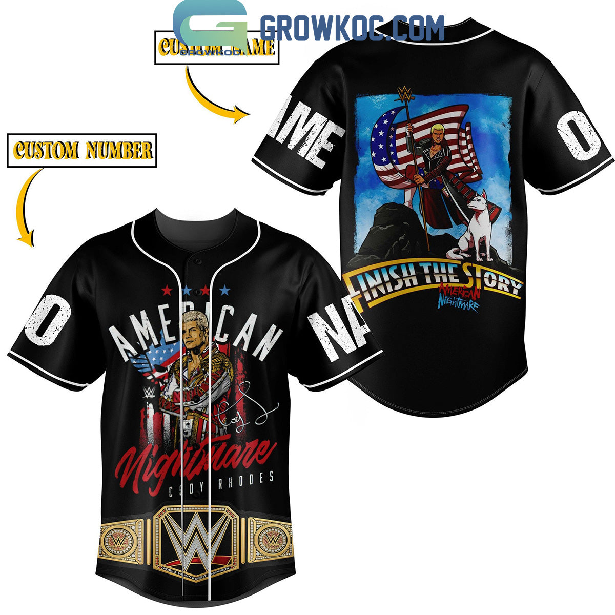 American Nightmare Cody Rhodes Finish The Story Personalized Baseball Jersey