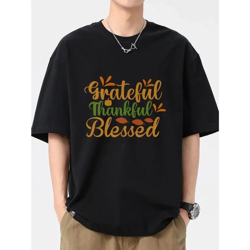 American alphabet short-sleeved pumpkin print T-shirt, fun pattern casual sweatshirt Made in USA Hoodie | WearSparks.com