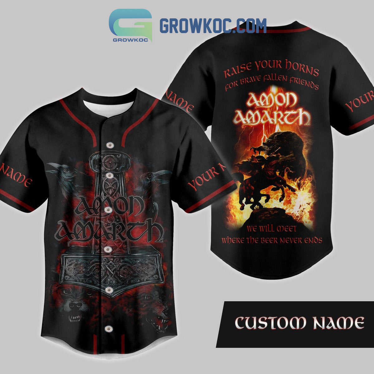 Amon Amarch Raise Your Horns For Brave Fallen Friends Personalized Baseball Jersey