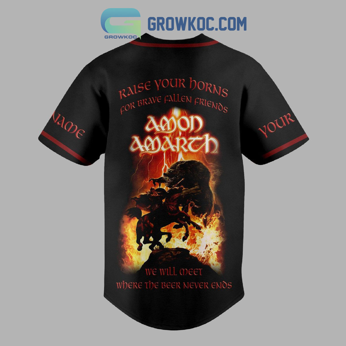 Amon Amarch Raise Your Horns For Brave Fallen Friends Personalized Baseball Jersey