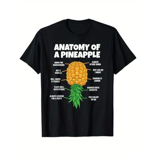 Anatomy Of A Pineapple Swinger Funny Men Couples T-Shirt, 100% Cotton, Gifts for Men Dad Husband Grandpa, S-XXXL, Black...