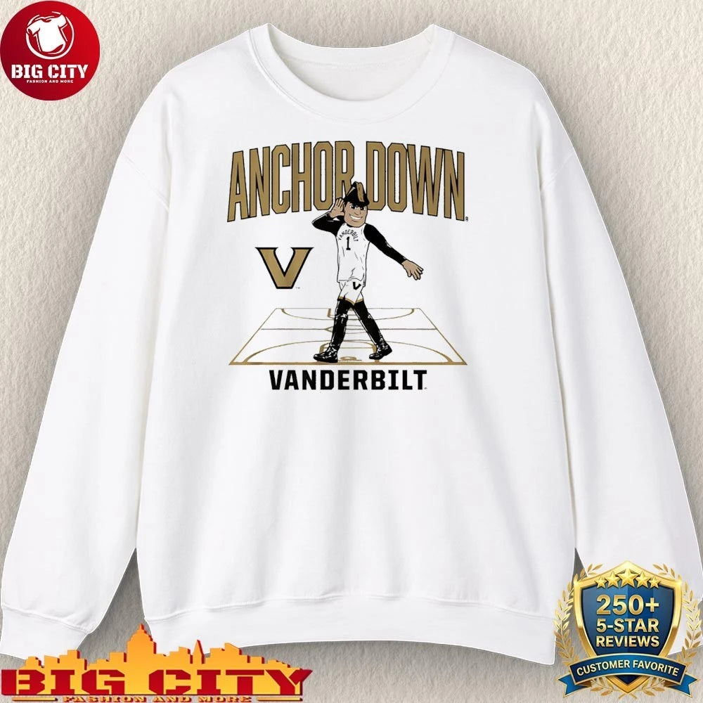 Anchor Down Vanderbilt Commodores men’s basketball Mascot Court shirt