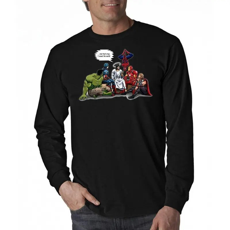 And That's How I Saved The World A - Men's Long Sleeve T-Shirt Hoodie, Sweatshirt | WearSparks.com