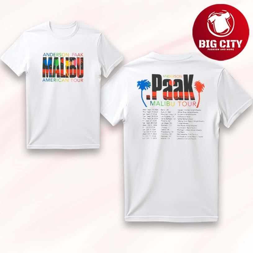 Anderson Paak Malibu Era American Tour 2026 Two Sided Shirt