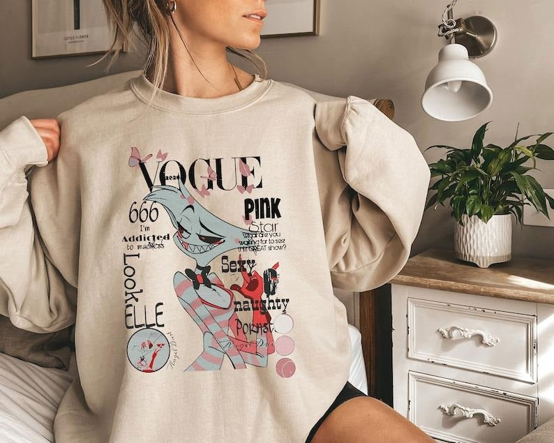 Angel Dust Vintage Magazine Hazbin Hotel Character Sweatshirt T-Shirts, Hoodie | WearSparks.com