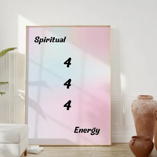Angel Number 444 Wall Art Poster, Happy Things, Positive Colorful Print Home Decor, Gifts For Teens Girl Women Art...