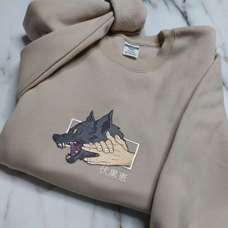 Anime Embroidered Sweatshirt, Embroidered Anime Shirt, Anime Shirt, Embroidered Shirt, Embroidered Hoodie, Anime Tee,...