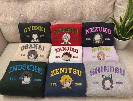 Anime Embroidered Sweatshirt, Embroidered Anime Shirt, Anime Shirt, Embroidered Shirt, Embroidered Hoodie, Anime...
