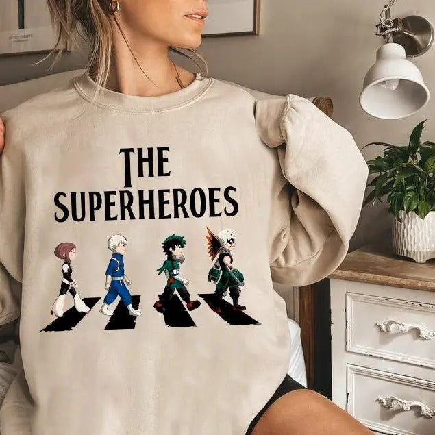 Anime MHA Sweatshirt T-Shirt MHA Season 7 Shirts Anime The SuperHeroes Shirt Anime Lover Sweater 2024 Trendy Anime...