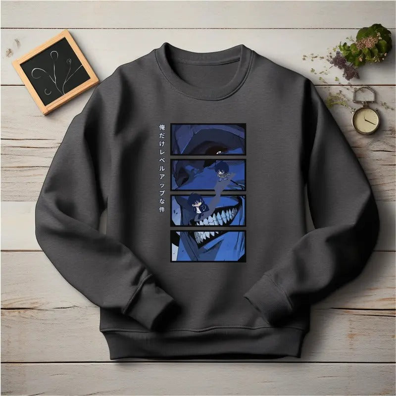 Anime Sweatshirt Solo Leveling Inspired Sweater Sung Jin-woo Anime Graphic Design Solo Level Gift For Anime Lover Solo...