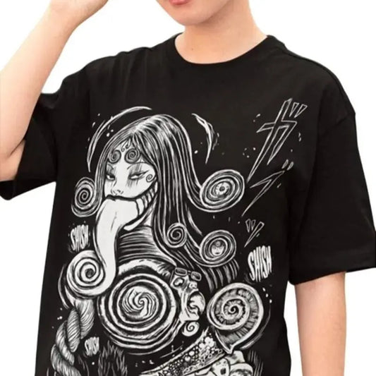 Anime T-shirt, Manga T-shirt, Creepy Girl Shirt, Horror Manga Tee Hoodie, Sweatshirt | WearSparks.com