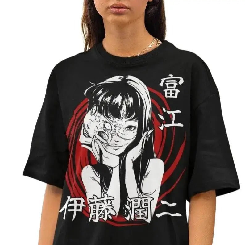 Anime T-shirt, Manga T-shirt, Creepy Girl Shirt, Tomie Anime Horror Tee Hoodie, Sweatshirt | WearSparks.com