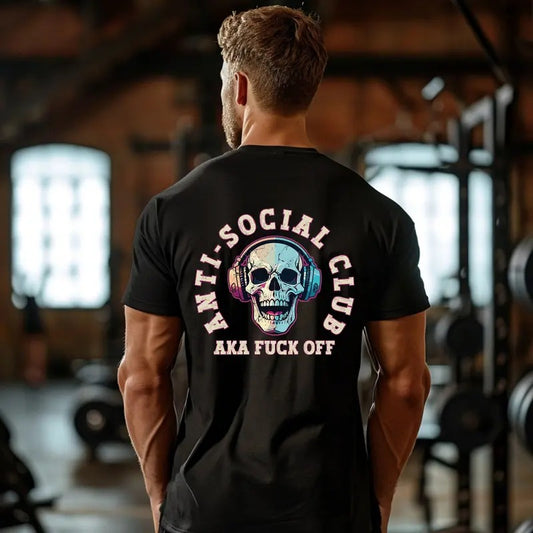 Anti-social Club Shirt Gym Pump Cover Gift For Introvert Gym Shirt For Powerlifting Mens Gym Tshirt Workout Clothes...