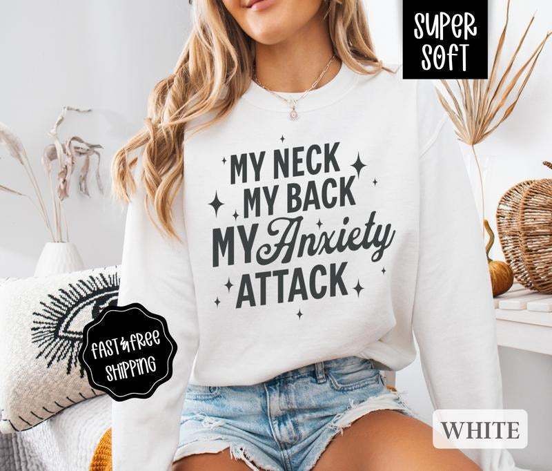 Anxiety Attack Sweatshirt, Mental Health Sweater, Funny Women's Shirts, Comfy Fall Sweatshirt for Women Hoodie
