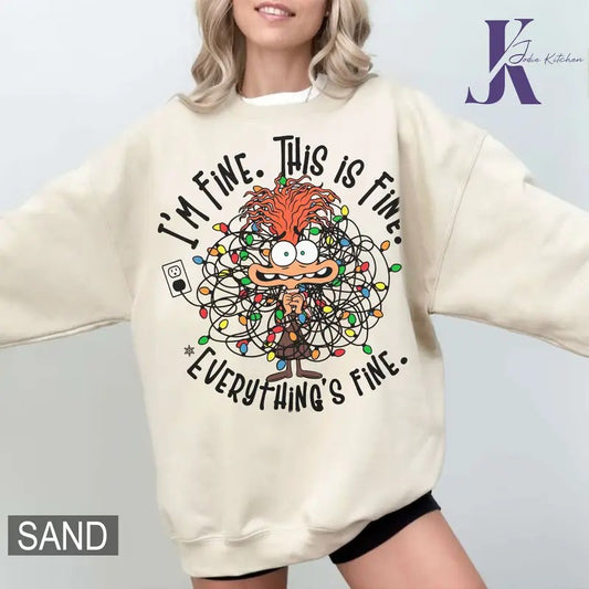Anxiety Christmas Shirt, Inside Out Christmas Shirt, Everything Is Fine Shirt, Emotional shirt, Happy Christmas Shirt,...