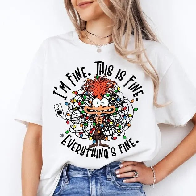 Anxiety Christmas Shirt, Inside Out Christmas Shirt, Everything Is Fine Shirt, Feelings Shirt, Anxiety Christmas Shirt...