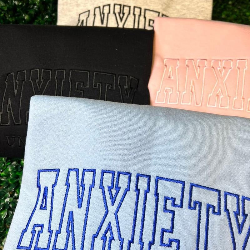 Anxiety embroidered sweater T-Shirts, Hoodie, Sweatshirt | WearSparks.com