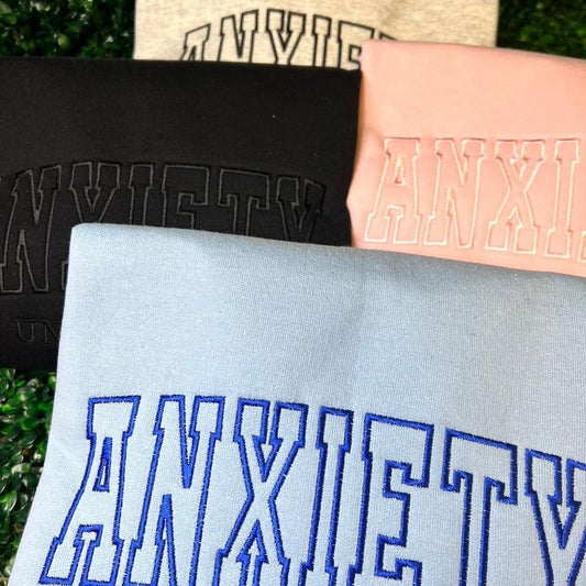 Anxiety embroidered sweater T-Shirts, Hoodie, Sweatshirt | WearSparks.com