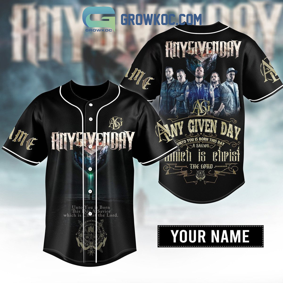 Any Given Day Unto You Is Born This Day A Savior Which Is Christ The Lord Personalized Baseball Jersey