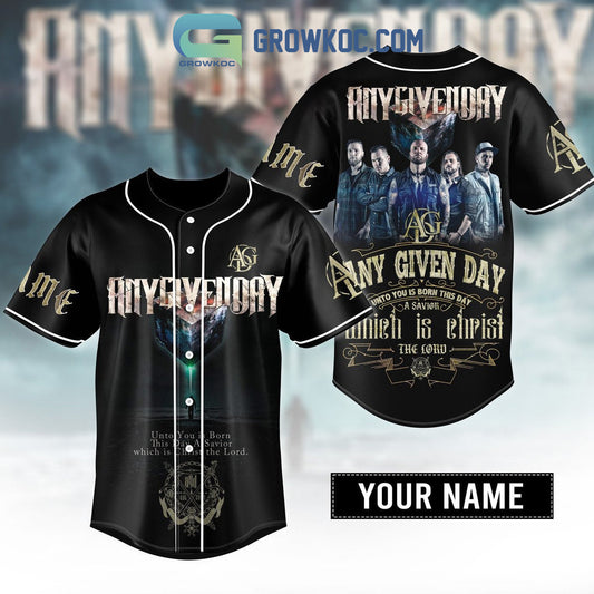 Any Given Day Unto You Is Born This Day A Savior Which Is Christ The Lord Personalized Baseball Jersey
