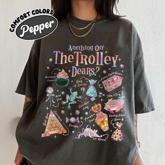 Anything Off The Trolley Dear Comfort Colors Shirt, Magic Candy Tee, Magical School Shirt, Wizarding Snacking TShirt ...