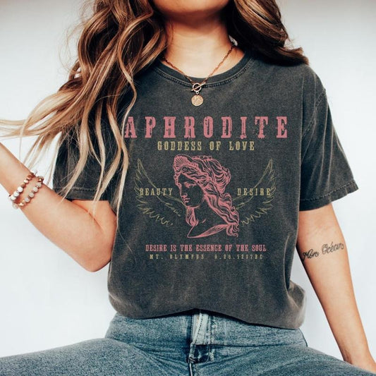 Aphrodite T-Shirt, Goddess World Tour T-shirt, Distressed Band Tee, Greek Mythology Gothic T Shirt, Dark Academia Tshirt...