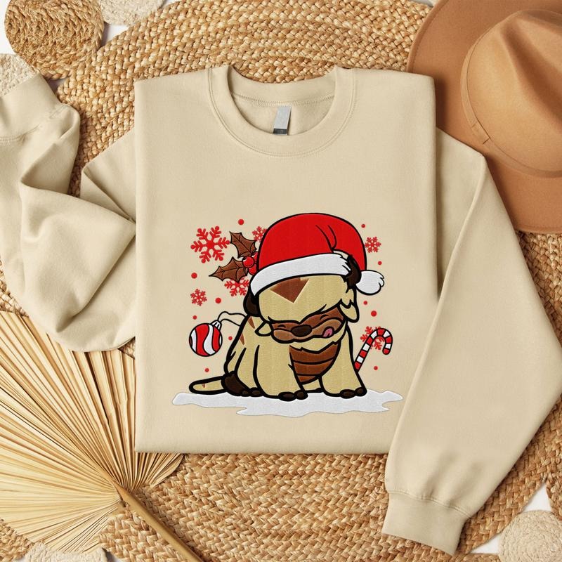 Appa Chipi Embroidery Sweatshirt, Avatar Cartoon Embroidery Shirt, Trending Tee Hoodie | WearSparks.com
